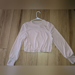 Light Pink Long Sleeve Crop Top